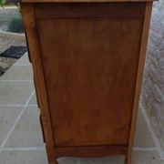 3-drawer solid natural wood chest of drawers with black handles - Completely restored