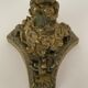 Pair of bronze candle holders with neogothic nineteenth chiseling