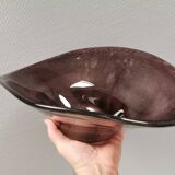 Large dish in several layers of glass, in a beautiful purple colour 1980s