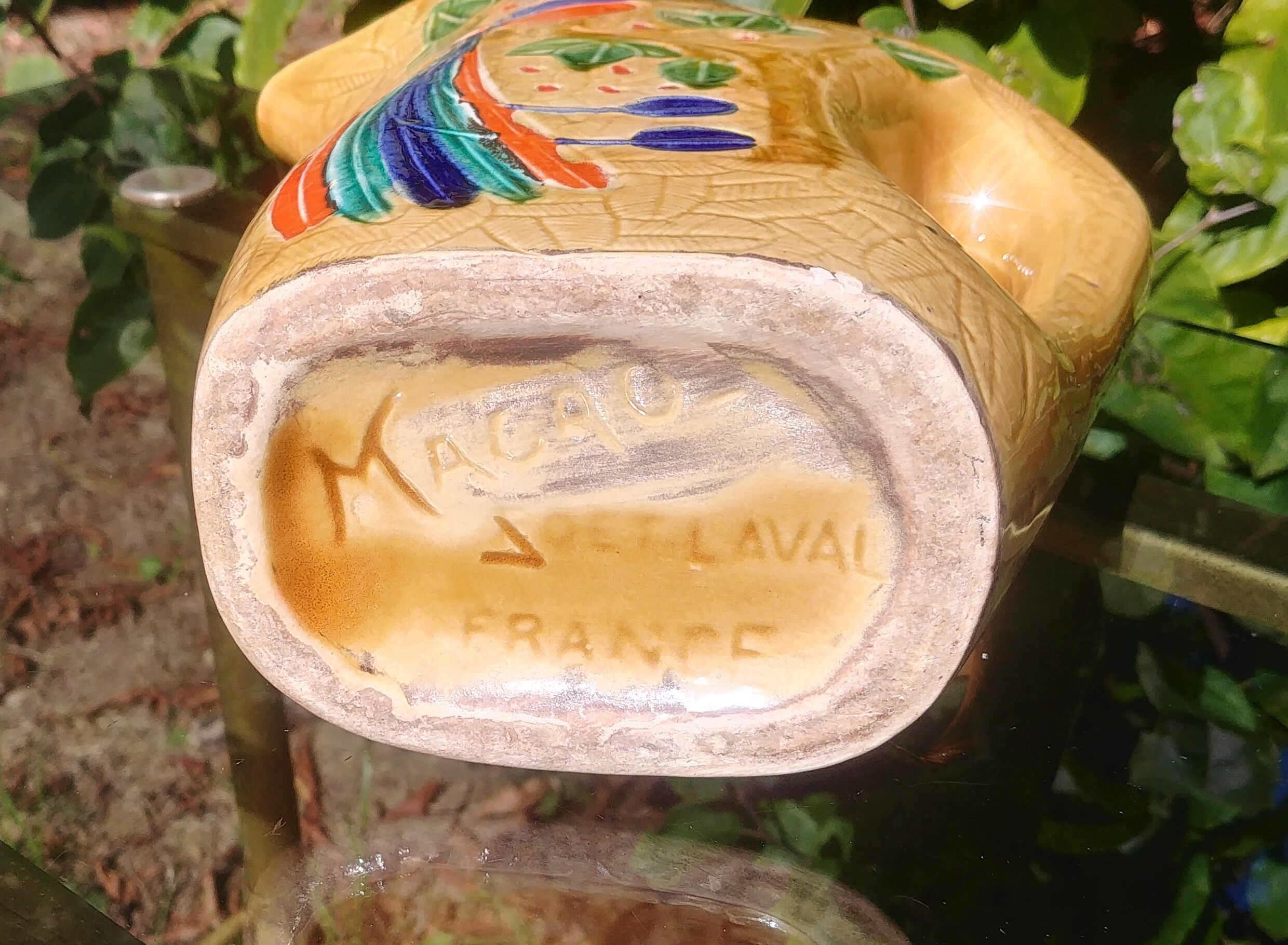 Pichet Poet Laval modèle Macao décor Paon années 50