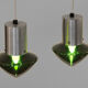 Pair of green glass pendant lights Sweden 1960s
