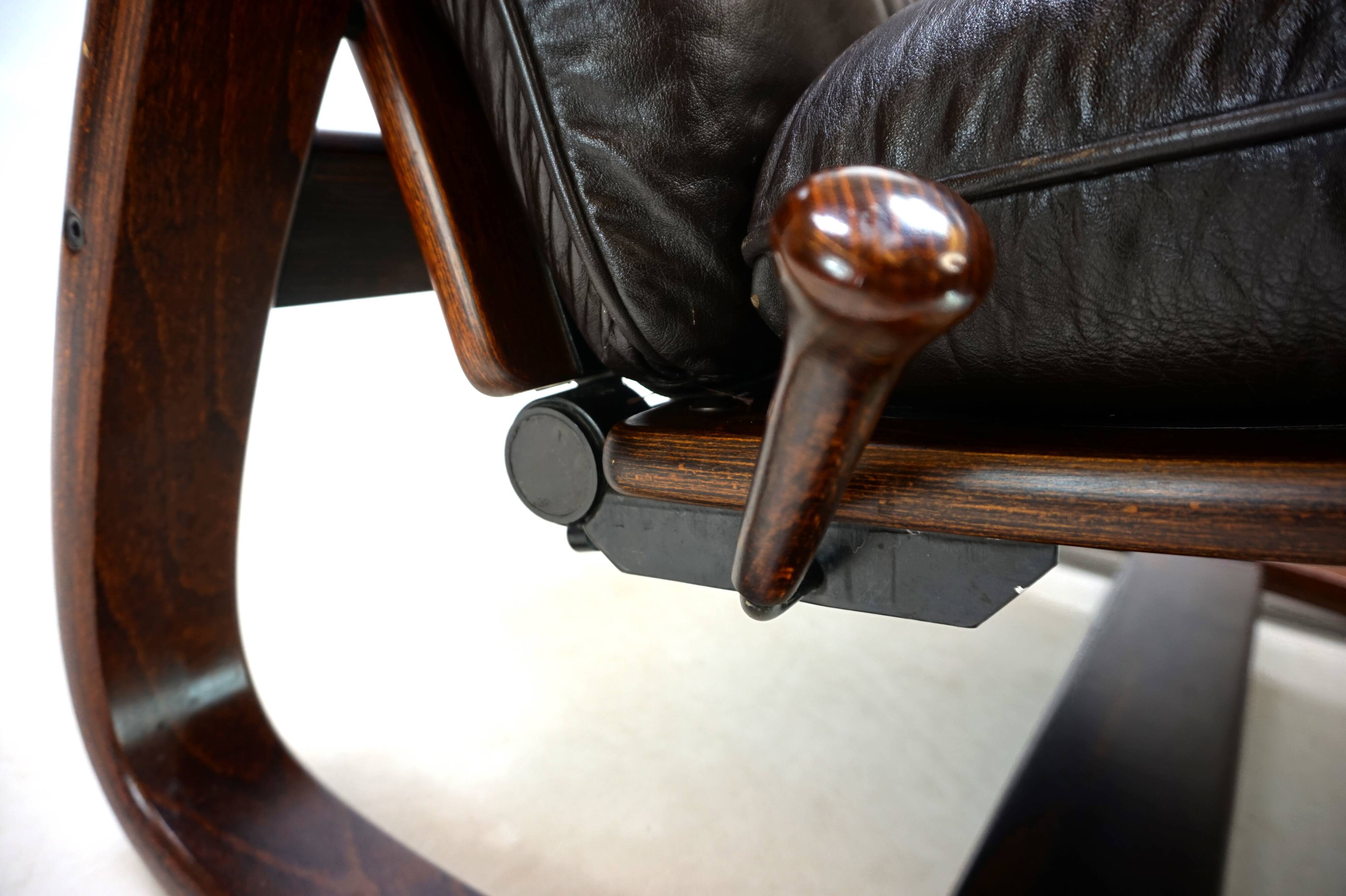 Westnofa The Panter leather lounge chair by Arnt Lande, 1970s