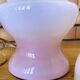 Space Age pink opaline glass table lamp