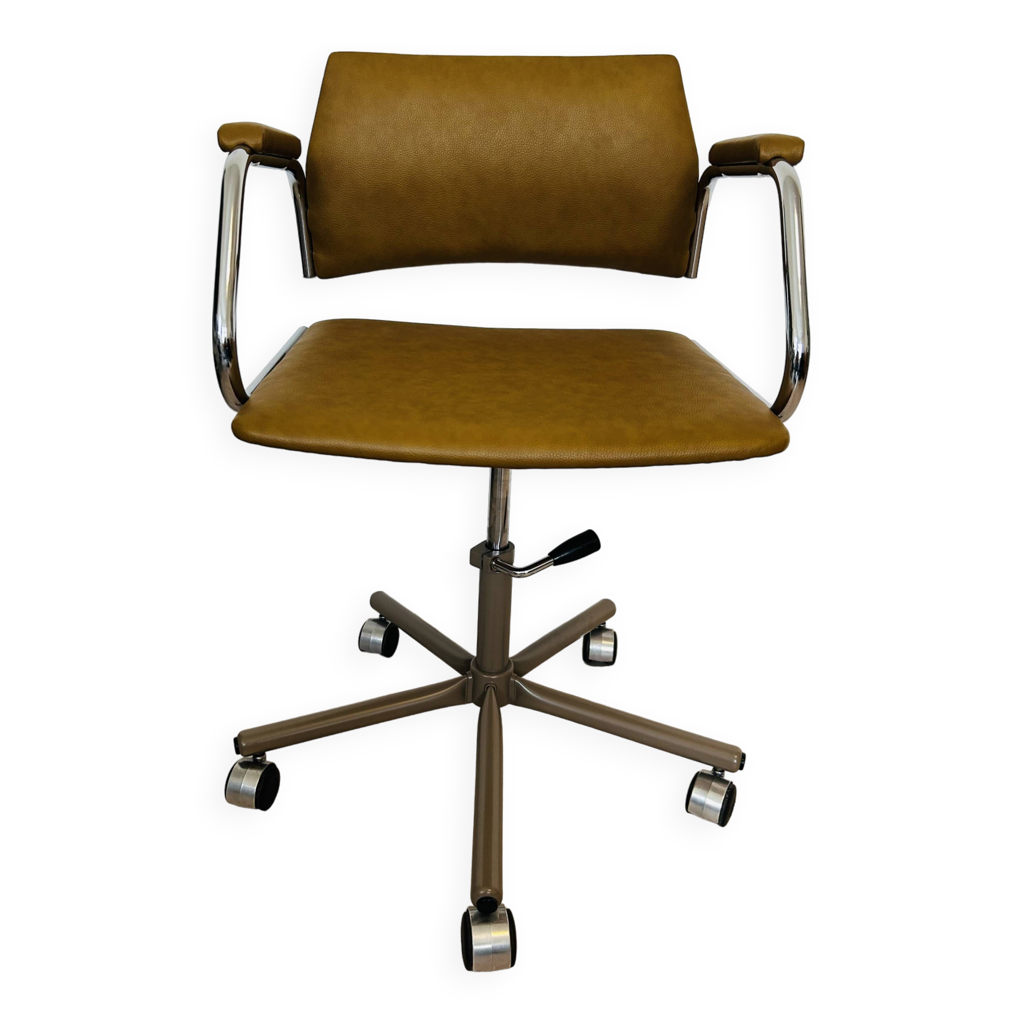 Vintage Mustard Office Arm Chair from Kovona Model K-380 from Czechoslovakia 1970’s