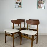 Set of 4 Scandinavian teak chairs