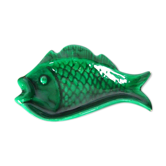 Assiette majolique en poisson vintage, assiette barbotine.