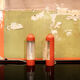Pair of bedside lamps with wire mesh Italy 50s