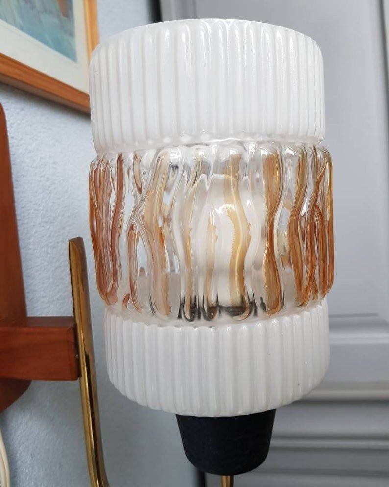 1970s amber glass applied