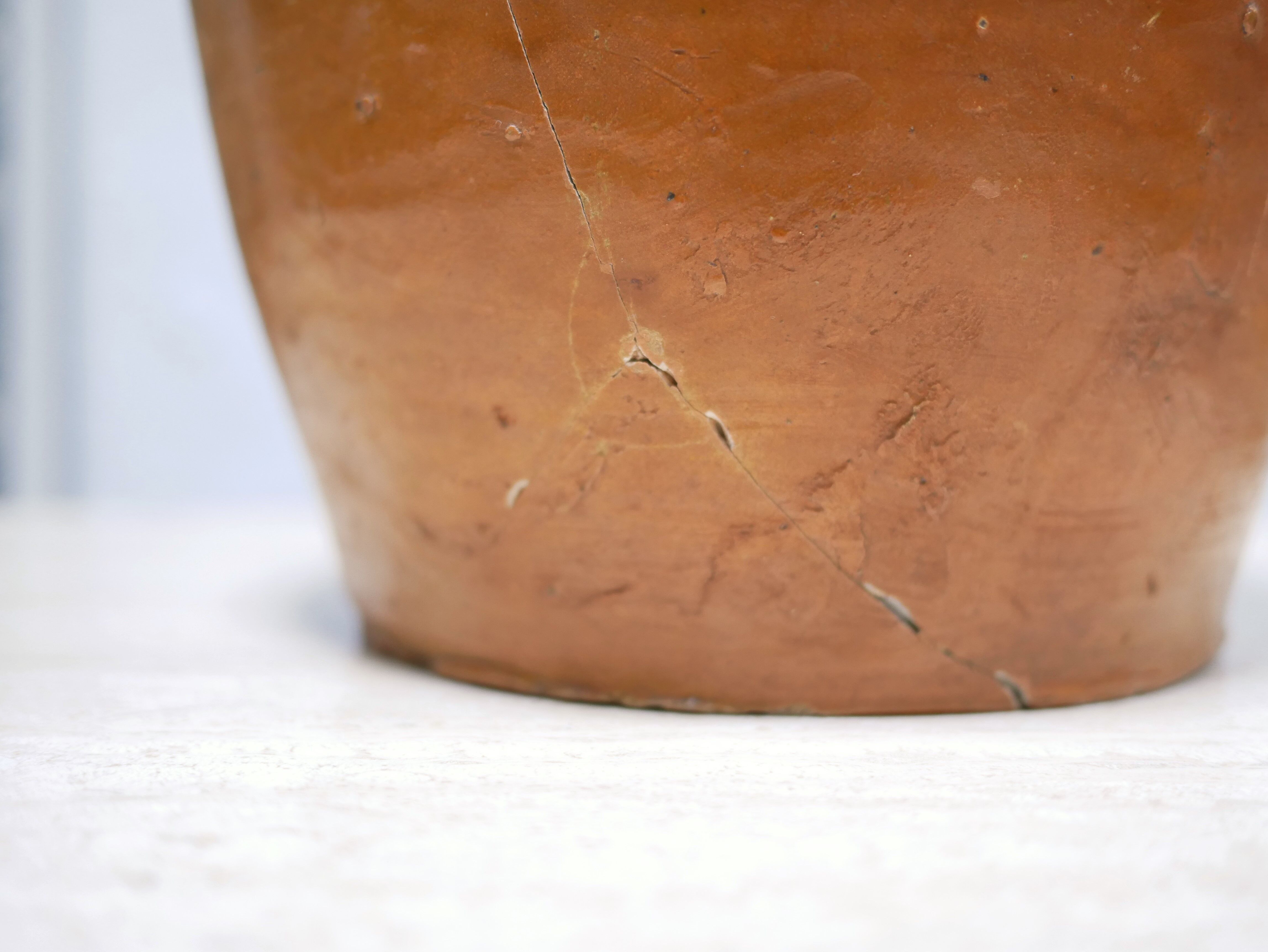Pot à lait vintage en terre cuite vernissée