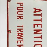 Old enamel safety plate