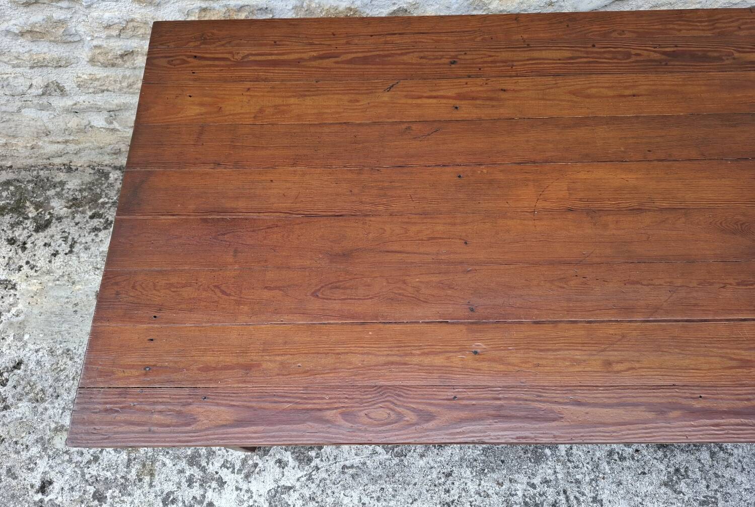 Table de ferme en chêne et sapin
