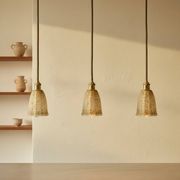Suspension/pendant light with speckled glass vintage lampshade