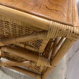 Set of 2 vintage wicker dressers / bedside tables