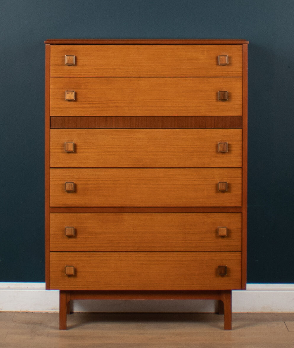 Retro 1960s teak & afromosia tall chest of drawers by homeworthy
