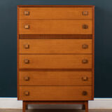 Retro 1960s teak & afromosia tall chest of drawers by homeworthy