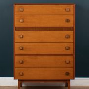Retro 1960s teak & afromosia tall chest of drawers by homeworthy