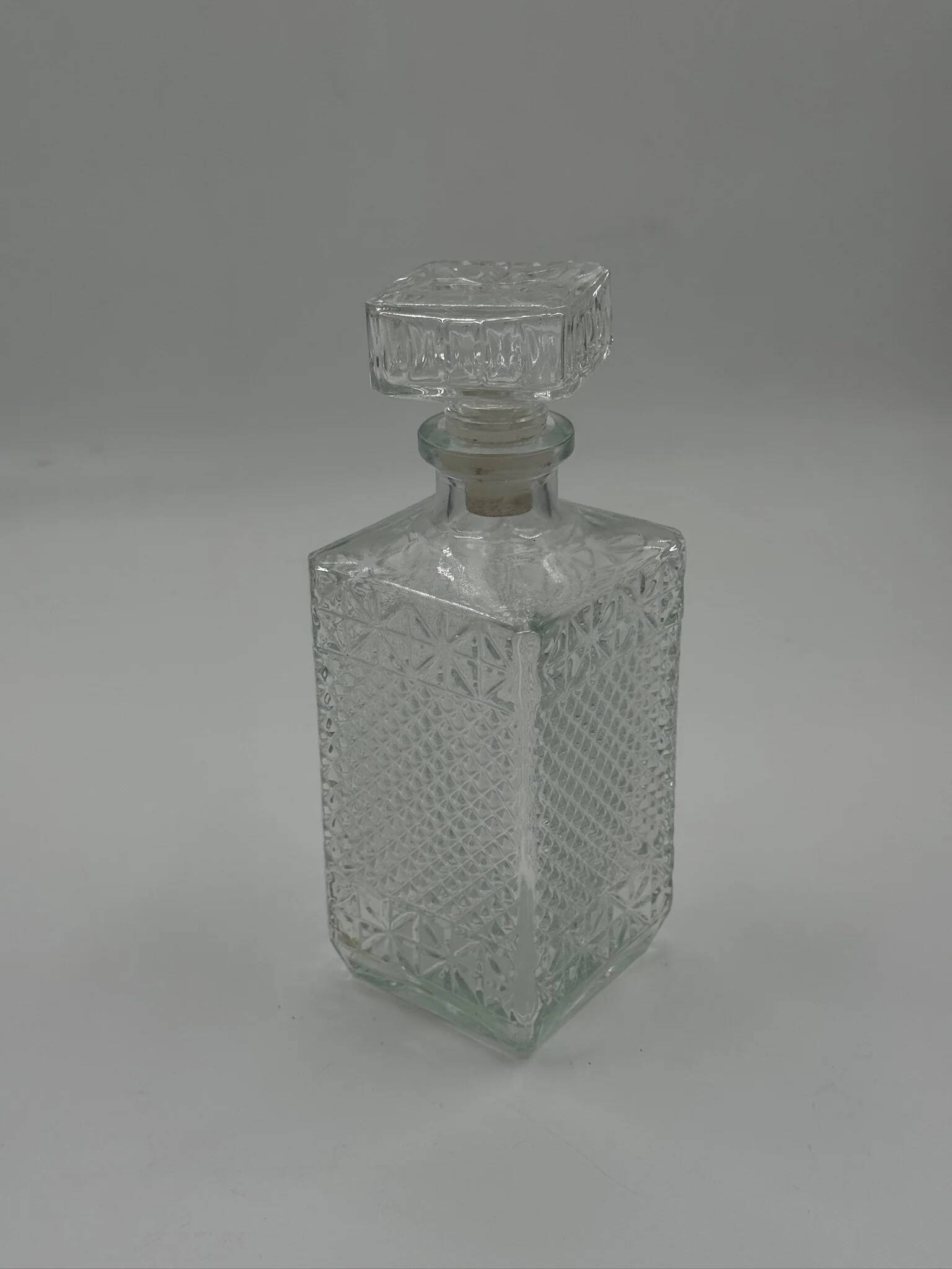 Vintage glass carafe with stopper