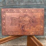 1960 Angel Pazmino leather bedside table