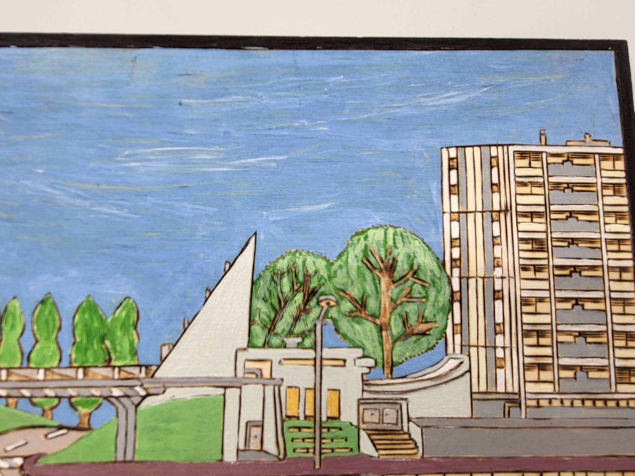 Naive Art painting painting on wood