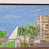 Naive Art painting painting on wood