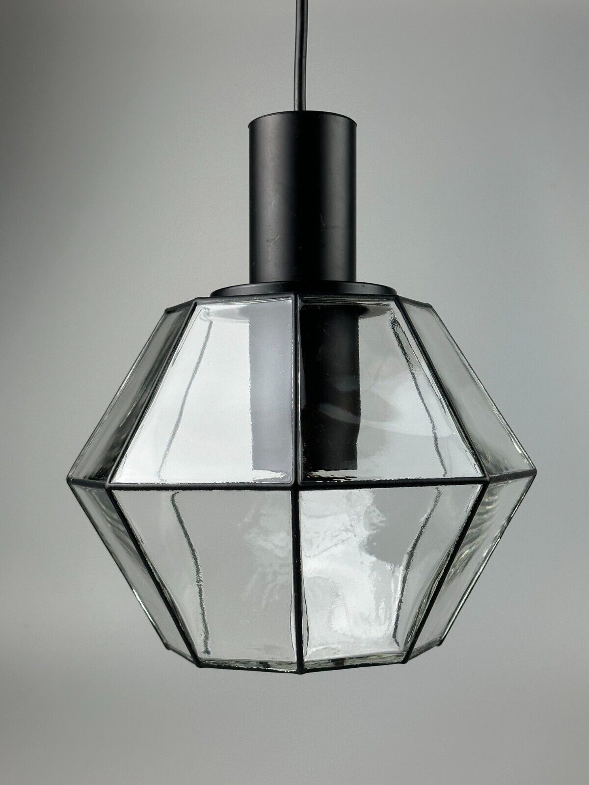 60s 70s hanging lamp ceiling lamp by Limburg Leuchten Germany glass metal