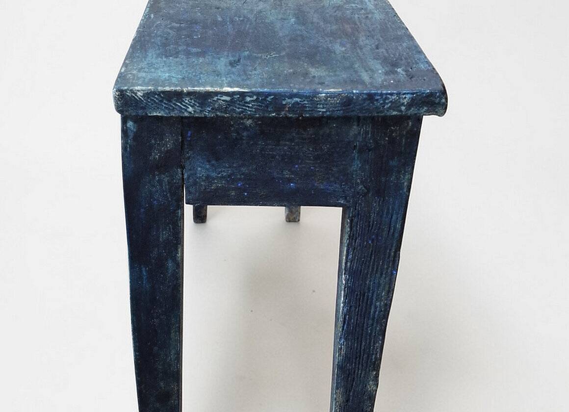 Blue patinated wooden console