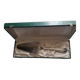Silver metal cake peeler.