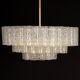 Lustre à tubes en verre glace Murano par Doria, Allemagne, années 1960
