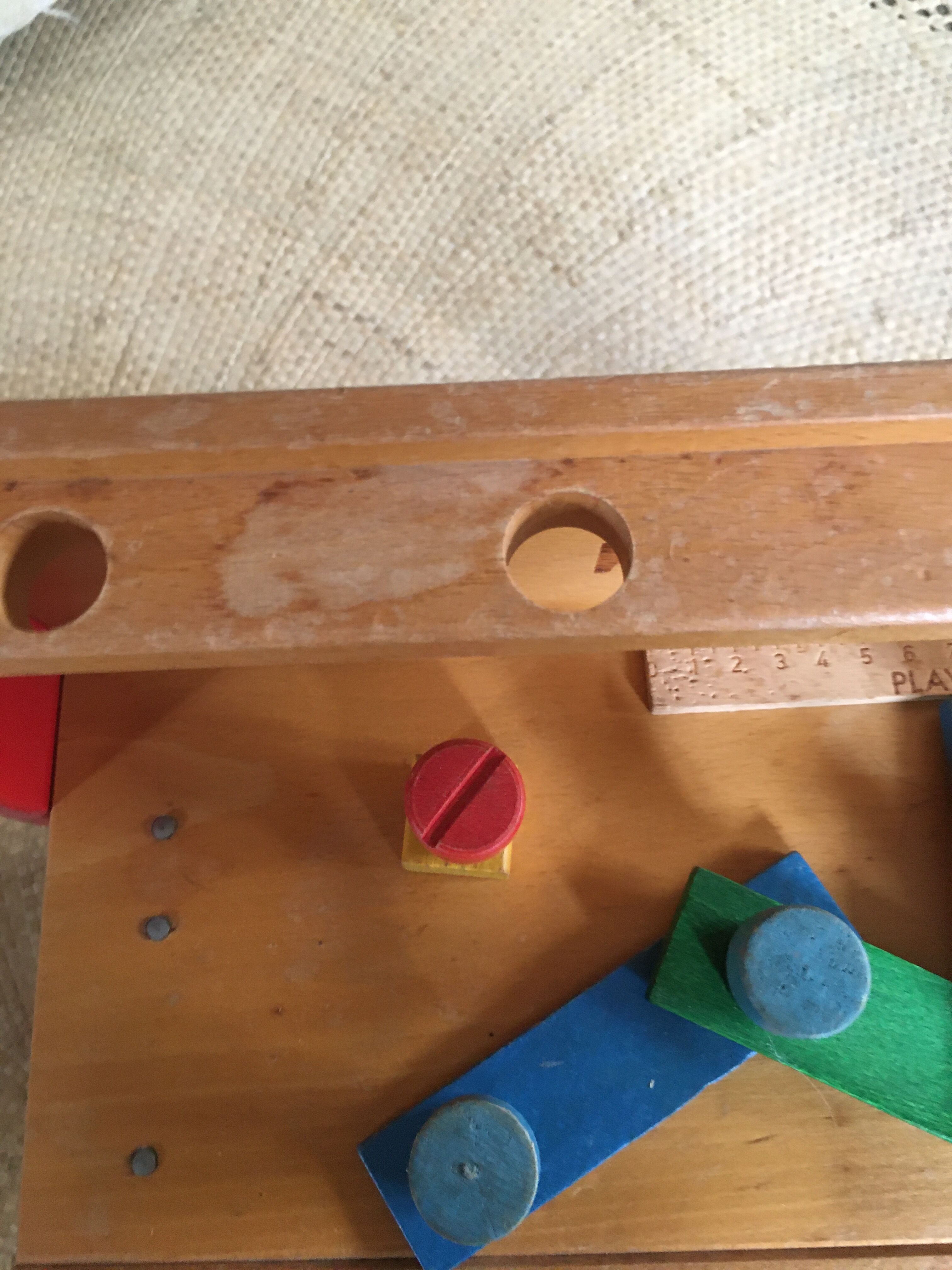 Children's wooden workbench