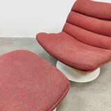 Vintage Dutch design swivel chair &amp; ottoman G. Harcourt Artifort F978