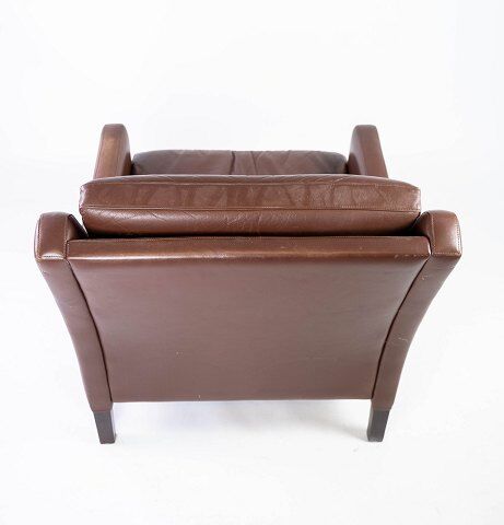 Danish armchair brown leather 60s
