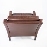 Danish armchair brown leather 60s
