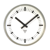 Dark Grey Industrial Bakelite Wall Clock From Pragotron, 1970s