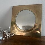 Square brass mirror