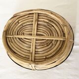 Rattan and gilded brass basket