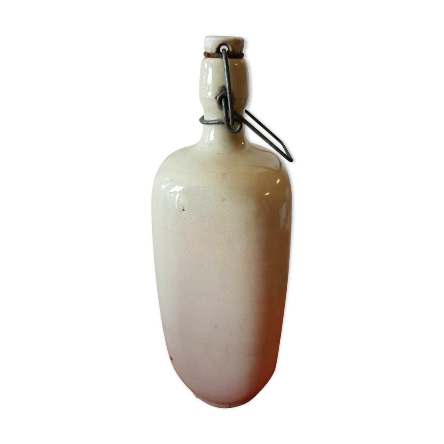 Bouteille en grès vernisse avec bouchon porcelaine