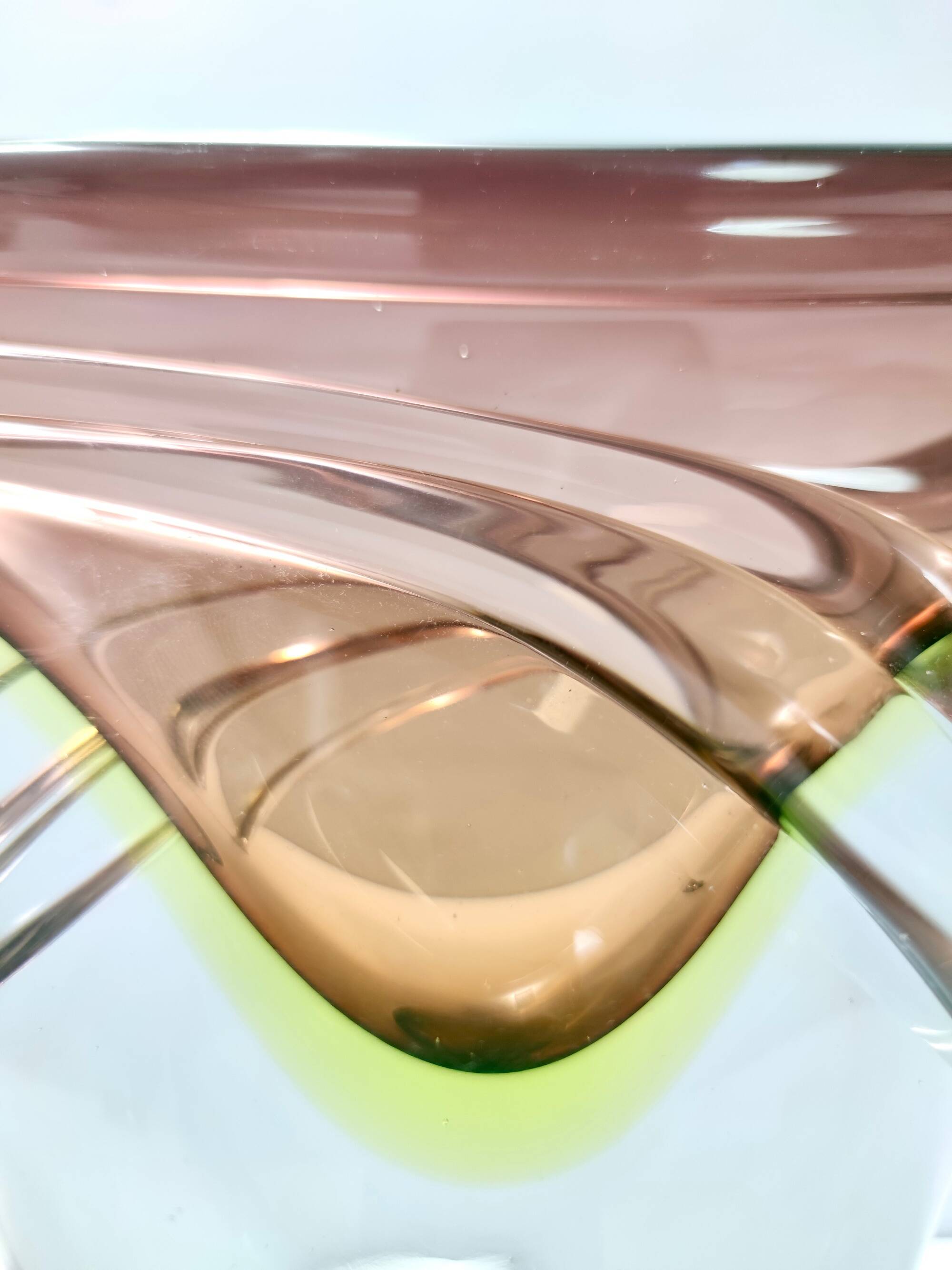 Brown Sommerso Glass Bowl or Centerpiece by Seguso, Italy