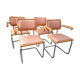 Suite of 4 armchairs by Marcel Breuer 1980 skaï