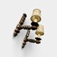 Pair of turned wooden wall lights, France 1940