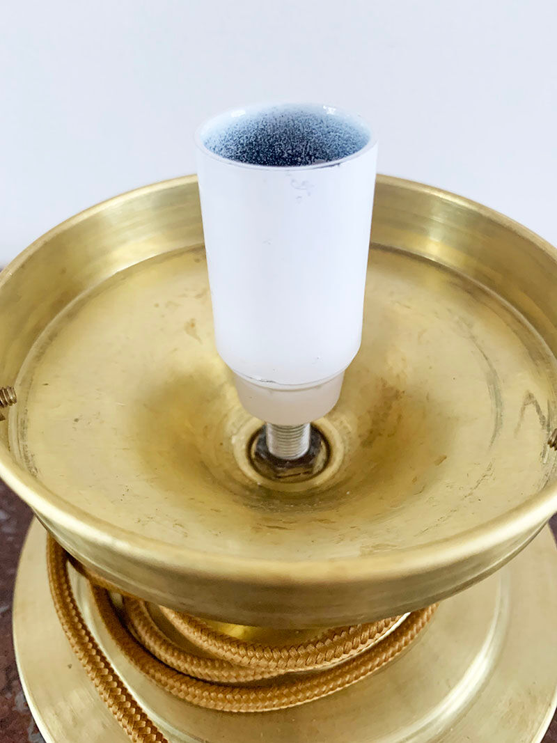 Old globe table lamp in Clichy glass