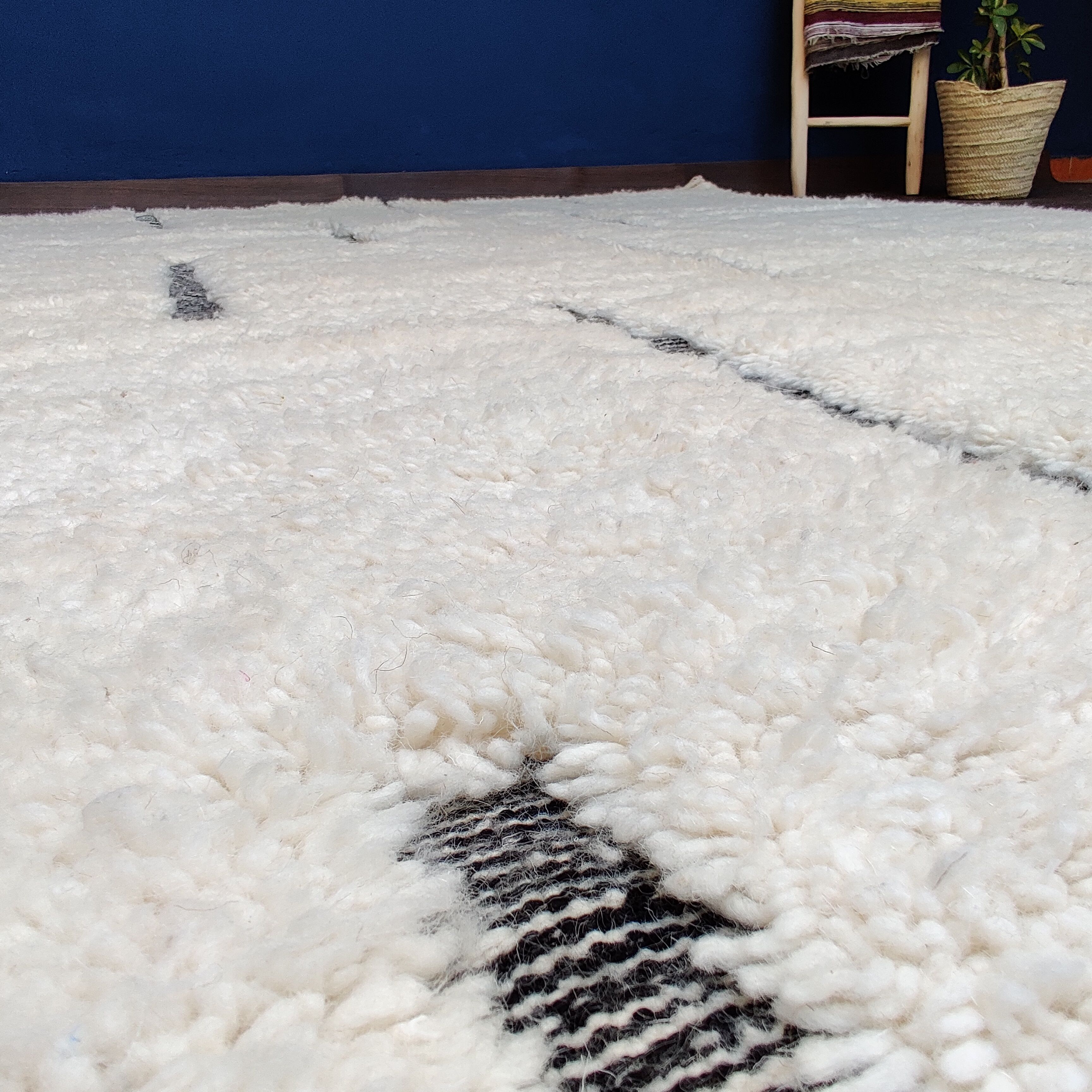 Tapis berbère beni ouarain graphique 200 x 300 cm