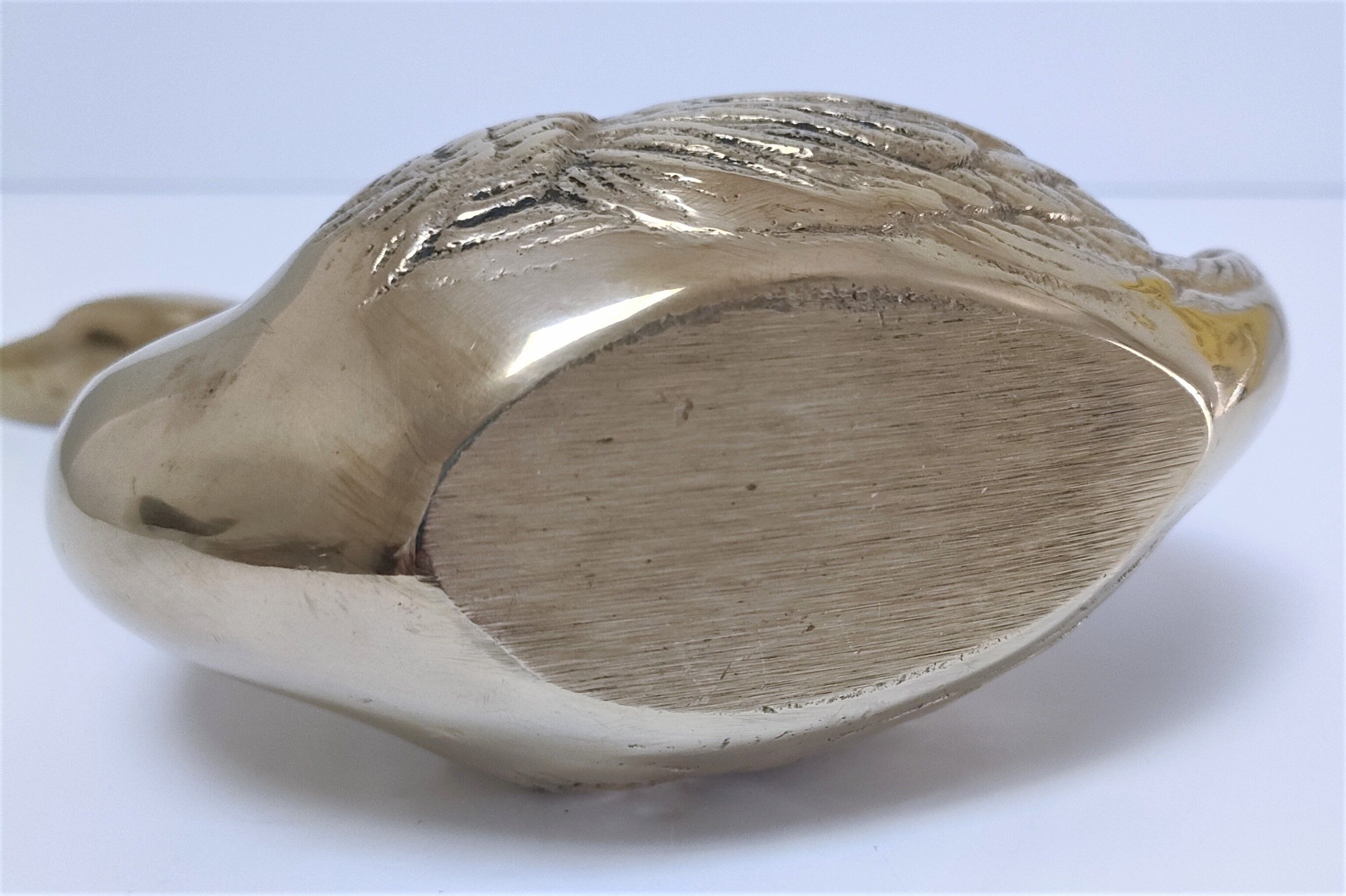 Zoomorphic solid brass swan pen holder