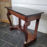 Old mahogany console with marble top