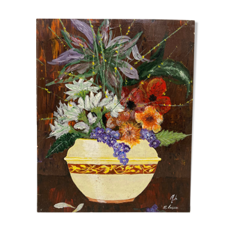 Peinture bouquet vintage