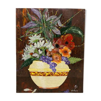 Vintage bouquet painting