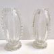 Paire de vases vintage en verre de Murano transparent Bullicante par Ercole Barovier