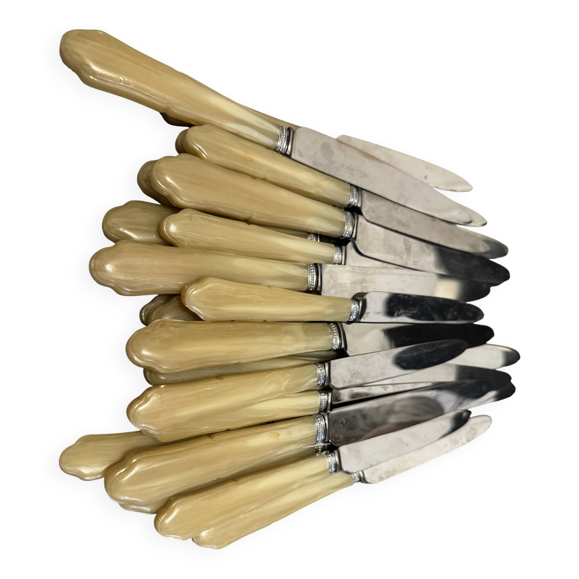 24 antique table knives – bone handle – cutler Montpellier