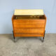 Rolling bar cabinet with interior mirrors, walnut, 60s, vintage
