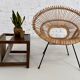 Vintage wooden sofa end with built-in fabric magazine holder
