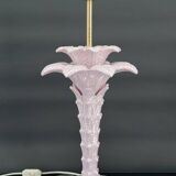Palm tree lamp in pearly pink ceramic, Italy, circa 1960